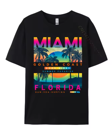 Miami Golden Coast Florida — T-Shirt Noir