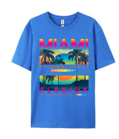 Miami Golden Coast Florida — T-Shirt Bleu