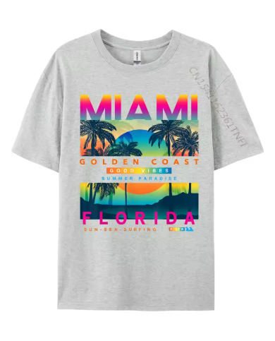 Miami Golden Coast Florida — T-Shirt Gris