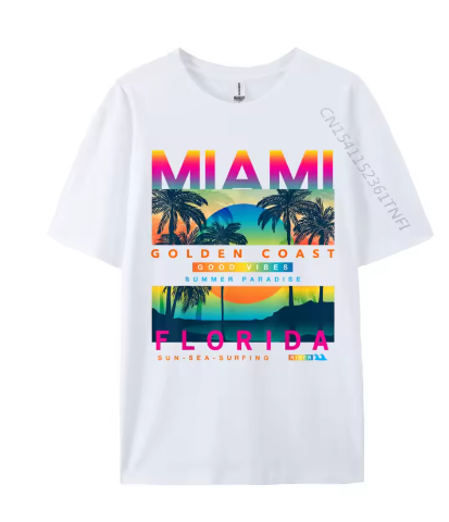 Miami Golden Coast Florida — T-Shirt Blanc