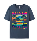 Miami Golden Coast Florida — T-Shirt Bleu Marine | Palm District