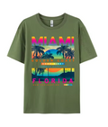 Miami Golden Coast Florida — T-Shirt Vert Armée