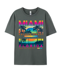 Miami Golden Coast Florida — T-Shirt Gris Foncé