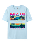 Miami Golden Coast Florida — T-Shirt Bleu Ciel