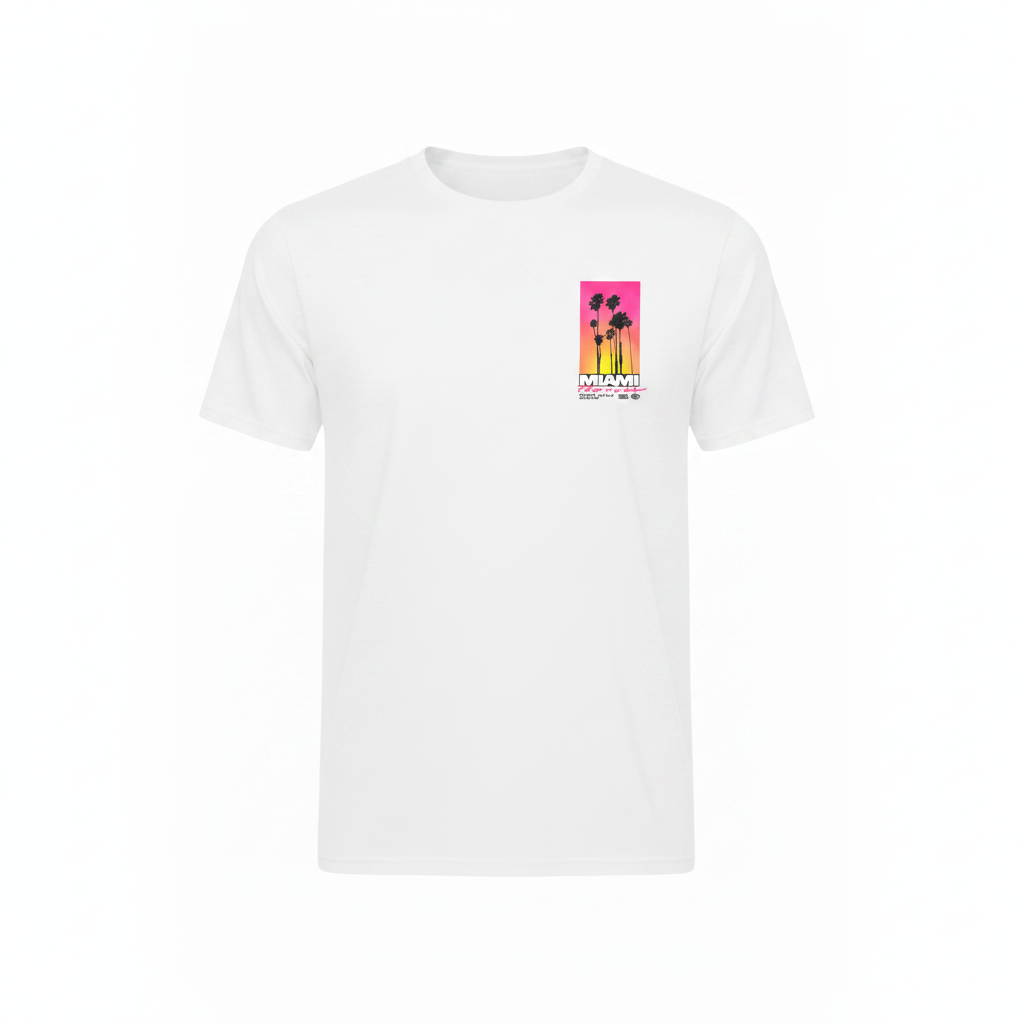 T-Shirt Blanc Premium Homme Femme | Palm District Miami