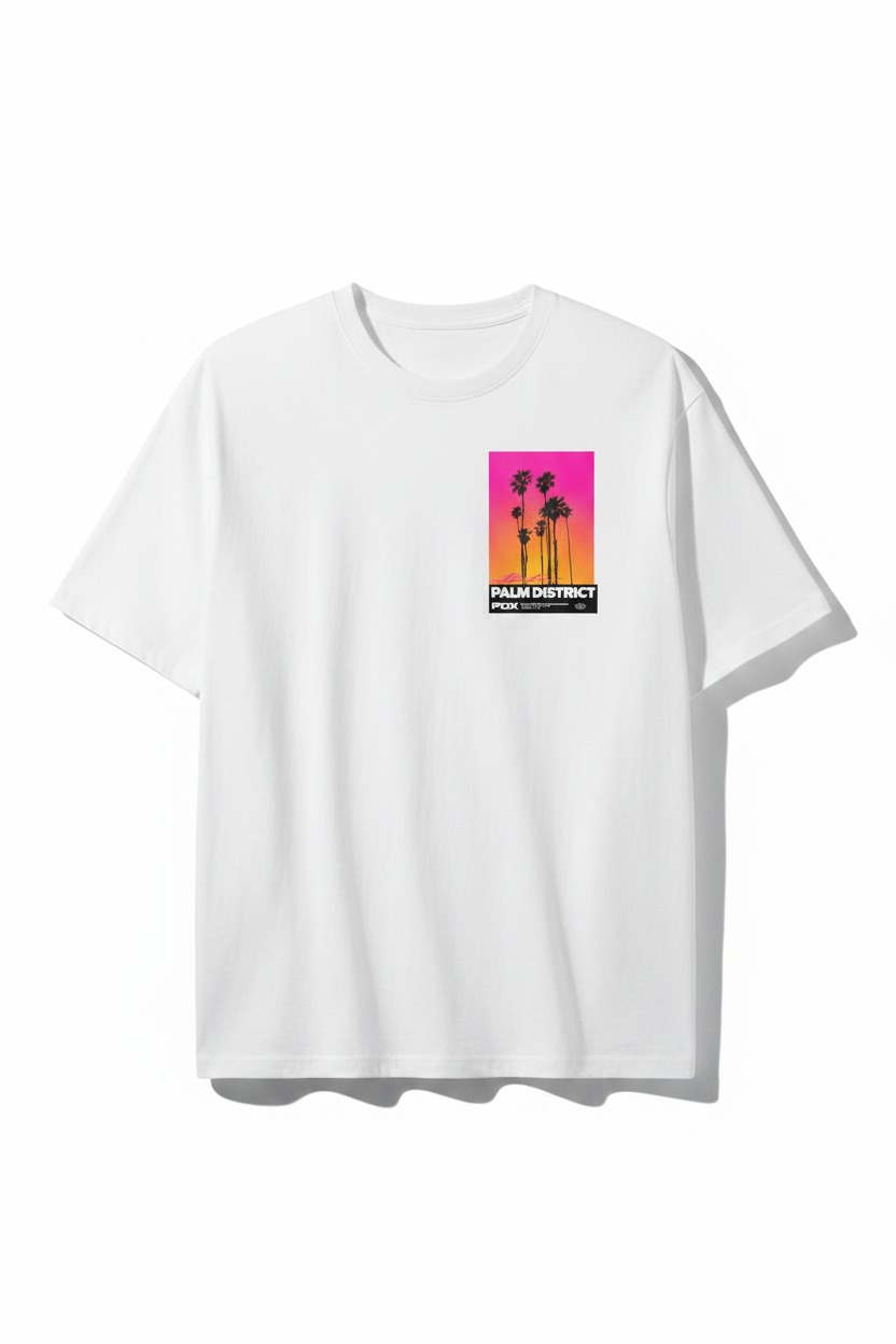 T-Shirt Blanc Premium Homme Femme | Palm District Atlantic Miami