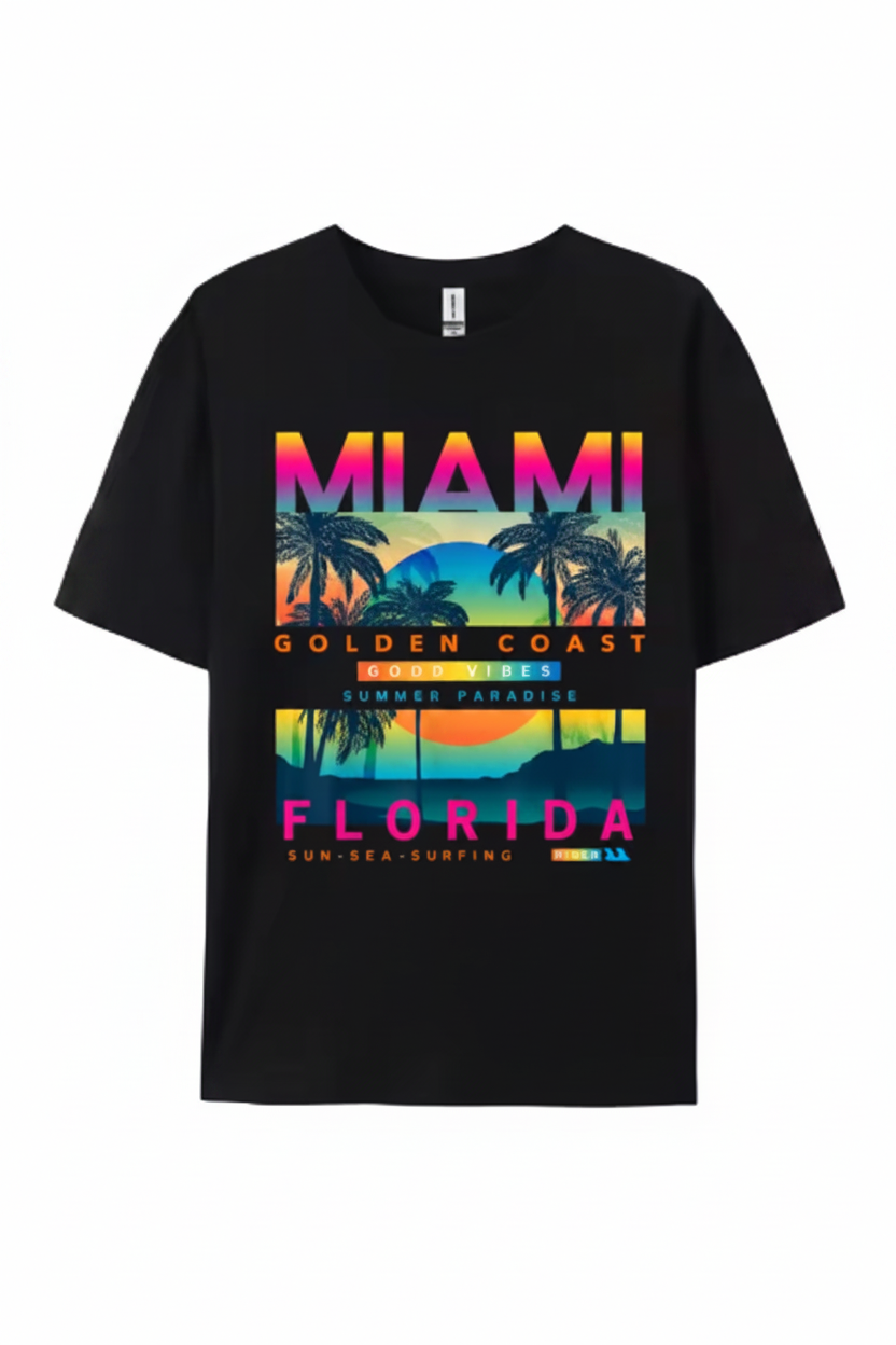 Miami Golden Coast Florida — T-Shirt Noir | Palm District