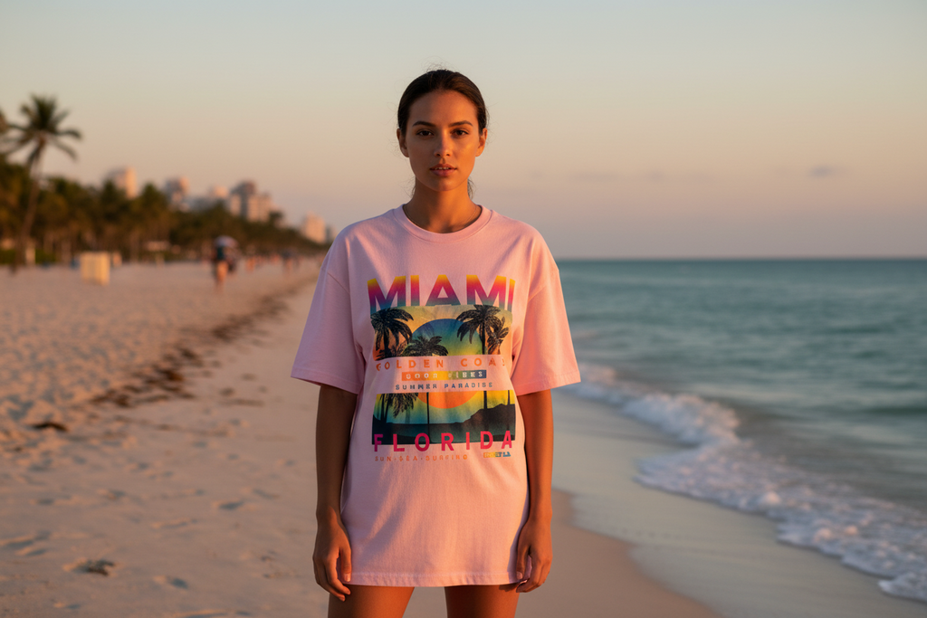 Miami Golden Coast Florida — T-Shirt Rose | Palm District
