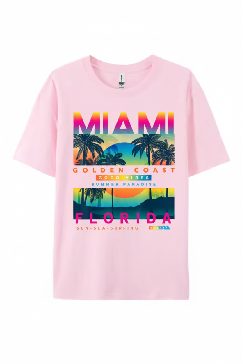 Miami Golden Coast Florida — T-Shirt Rose | Palm District