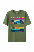 Miami Golden Coast Florida — T-Shirt Vert Armée | Palm District