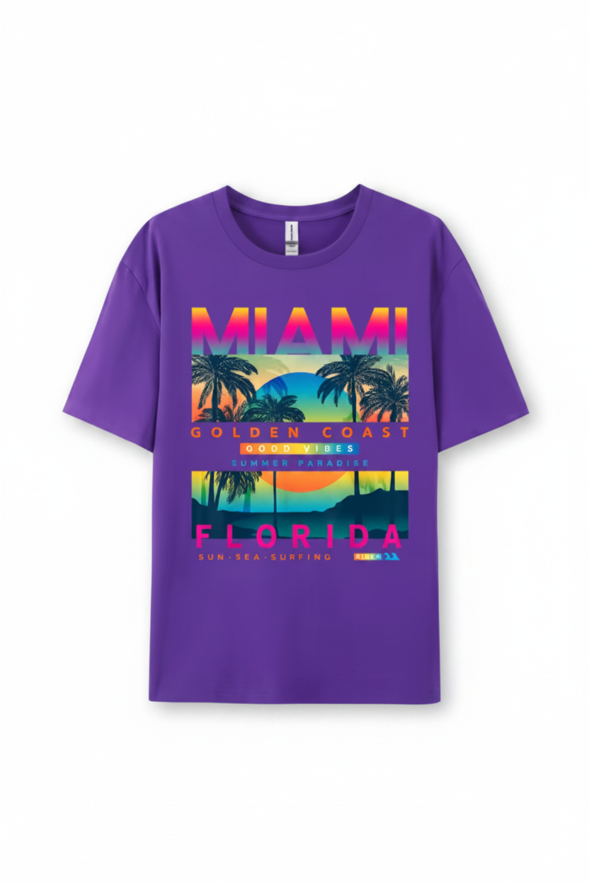 Miami Golden Coast Florida — T-Shirt Violet | Palm District